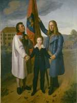 Erbprinz Friedrich Wilhelm von Hessen-Kassel bei Netra mit Vertretern des hessischen Bauernstandes